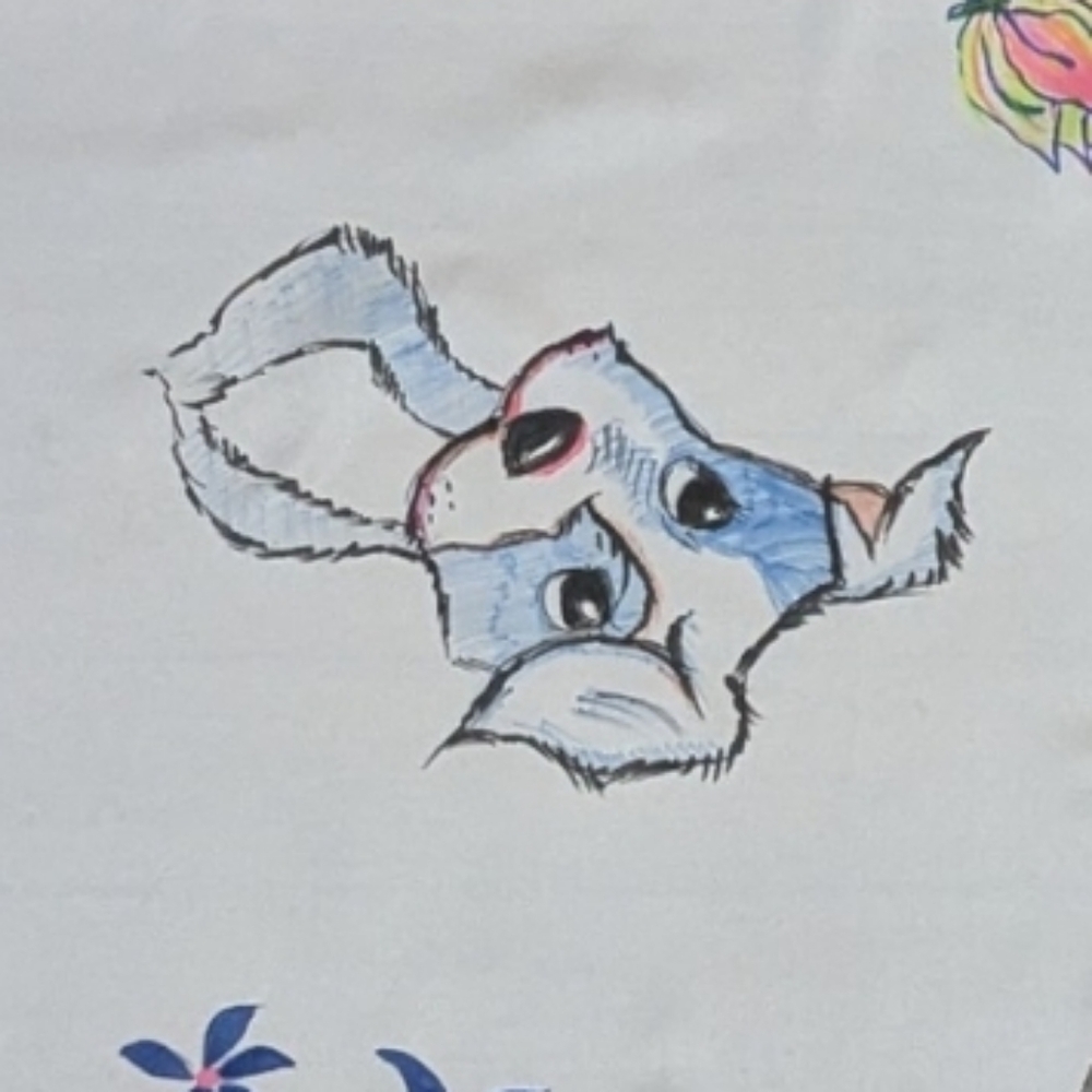 Spring Silk/satin Scarf Hand painted One of A Kind "Best Friends" Dog Print - Picture 8 of 14